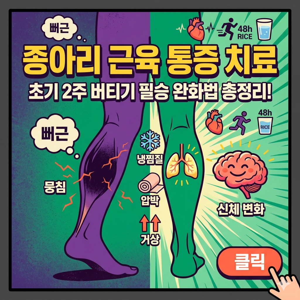 종아리 근육 통증 치료 : 단순 뭉침과 '근육 파열'을 구분하는 통증 강도