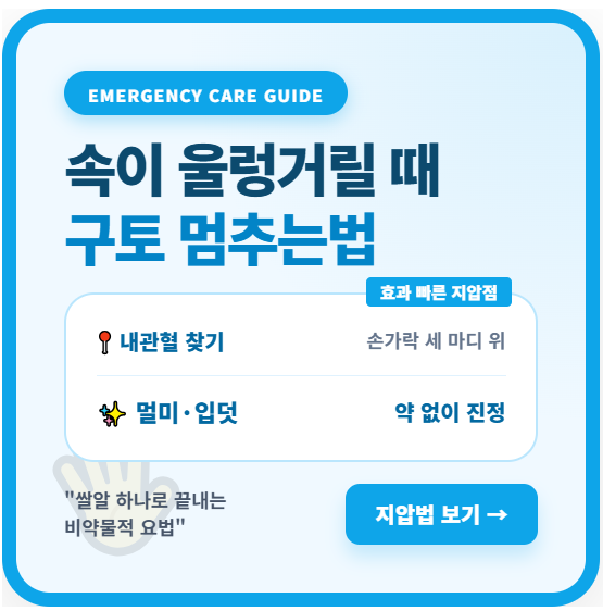 입덧 멀미 완화 내관혈 지압법과 구토 멈추는법 가이드