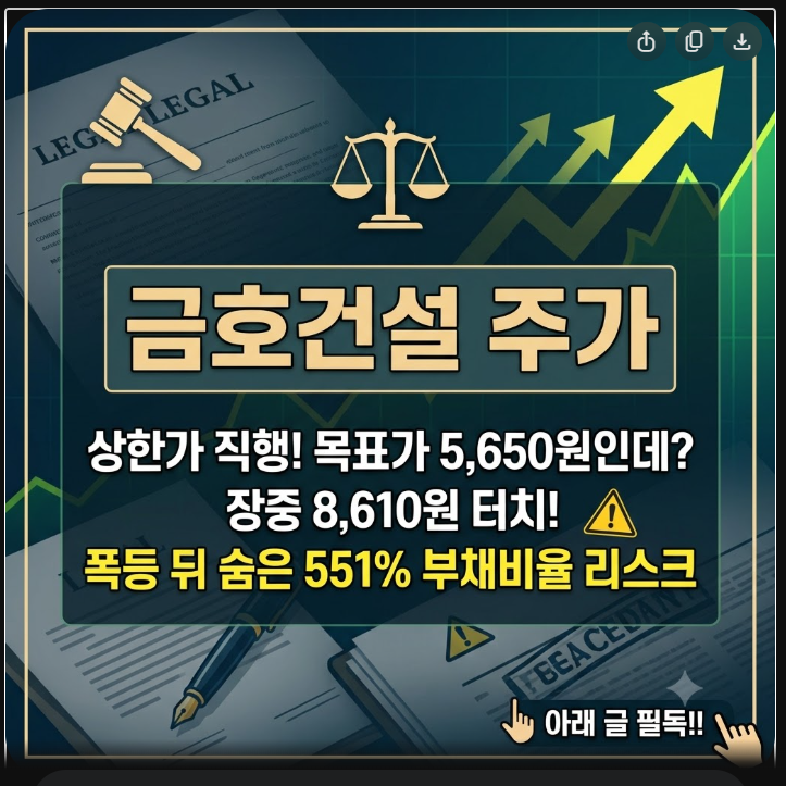 금호건설 주가