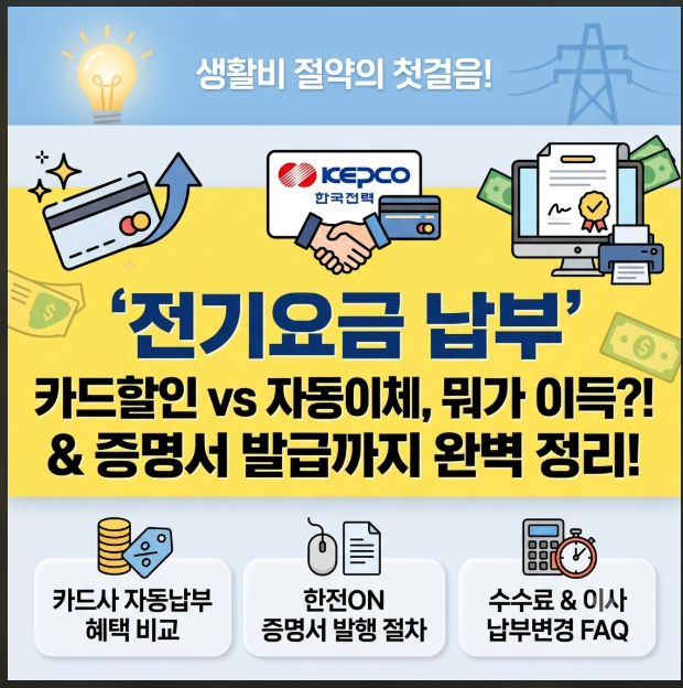 전기요금 납부 카드할인 혜택 비교