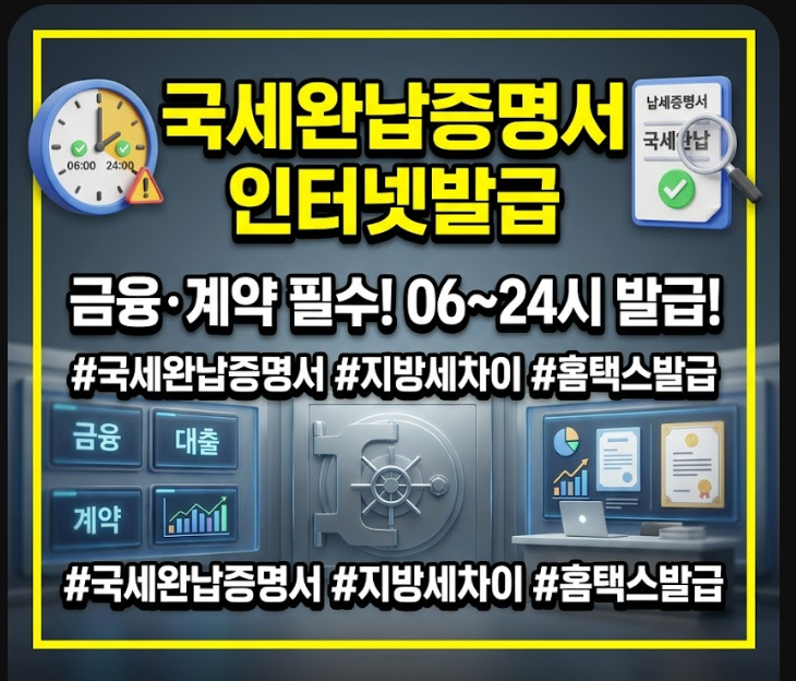 국세완납증명서 인터넷발급