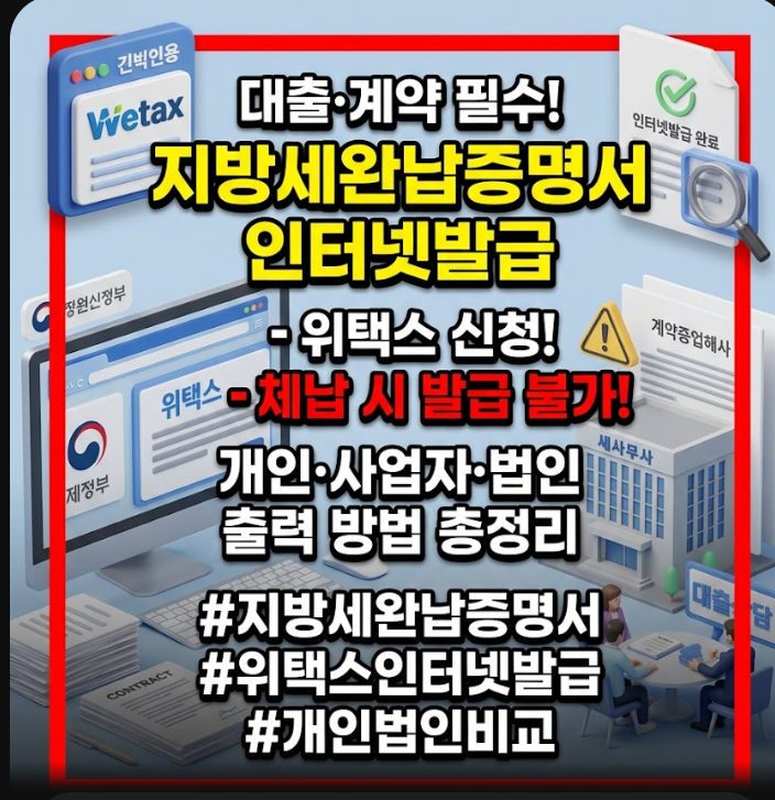 지방세완납증명서 인터넷발급