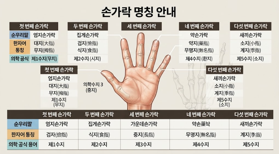 손가락 이름 그림