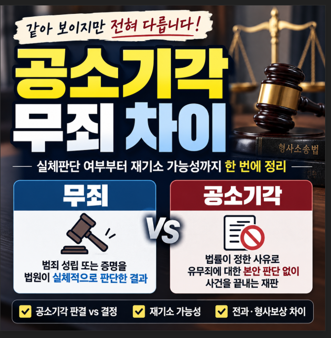 공소기각 무죄 차이