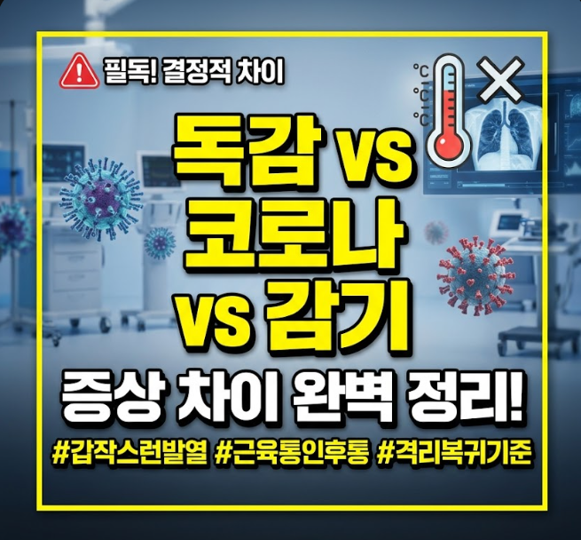독감과 코로나 증상 차이